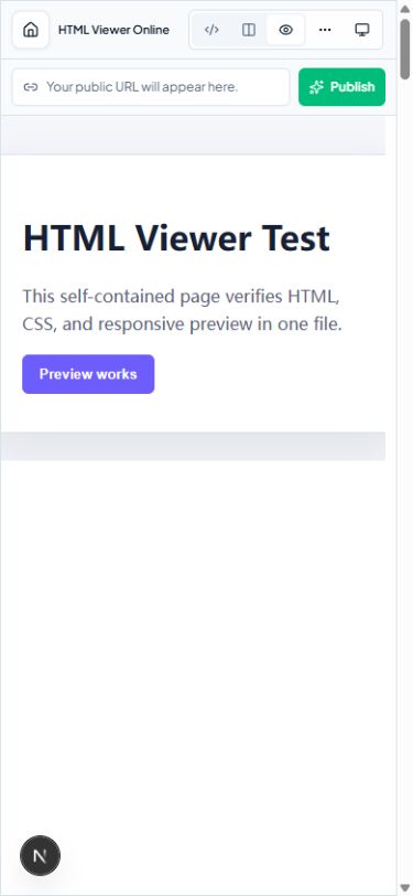 HTML Viewer Online at a mobile viewport HTML Viewer Online at a mobile viewport