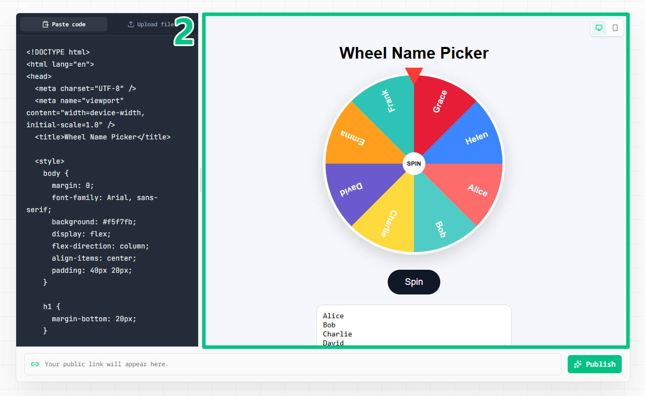 Preview rendered HTML online before sharing the page